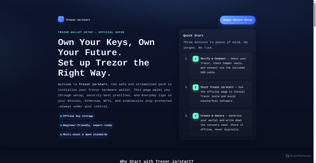 Security scan screenshot of https://io-trezur-start.pages.dev/