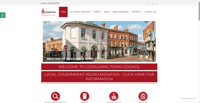 Security scan screenshot of http://www.godalming-tc.gov.uk
