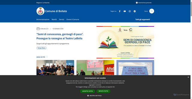 Security scan screenshot of https://www.comune.bollate.mi.it/it