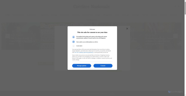 Security scan screenshot of https://corrierenazionale.it