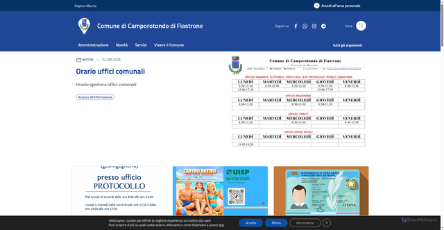 Security scan screenshot of https://comune.camporotondodifiastrone.mc.it