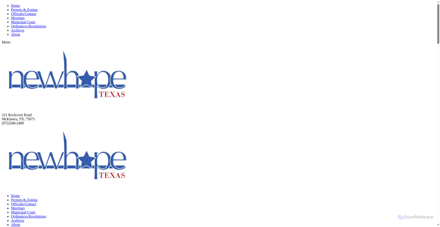 Security scan screenshot of https://newhopetx.gov/