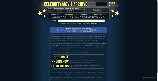 Security scan screenshot of https://images.celebritymoviearchive.com