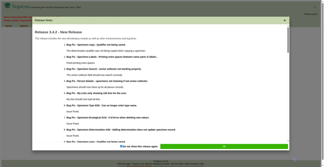 Security scan screenshot of https://tropicos.org
