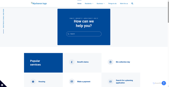 Security scan screenshot of http://www.wychavon.gov.uk/