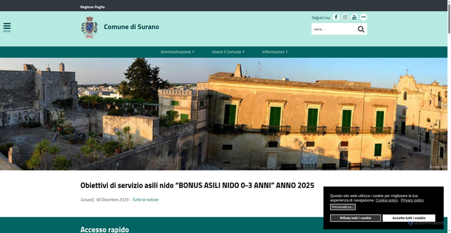 Security scan screenshot of https://www.comune.surano.le.it/