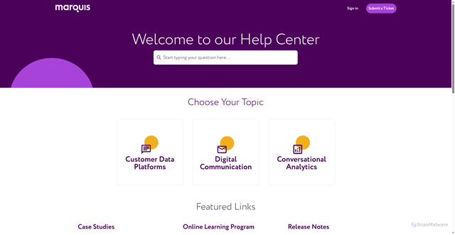 Security scan screenshot of https://gomarquis.zendesk.com