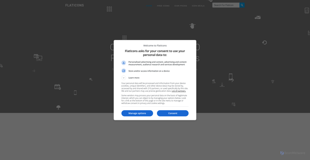Security scan screenshot of https://flaticons.net