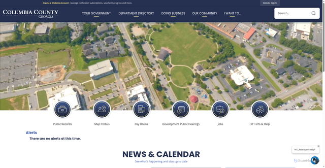 Security scan screenshot of https://columbiacountyga.gov/