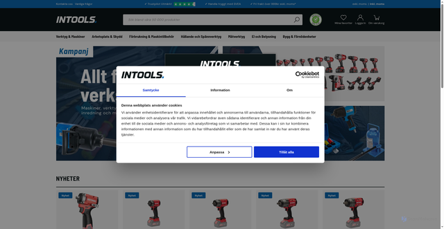Security scan screenshot of https://intools.se