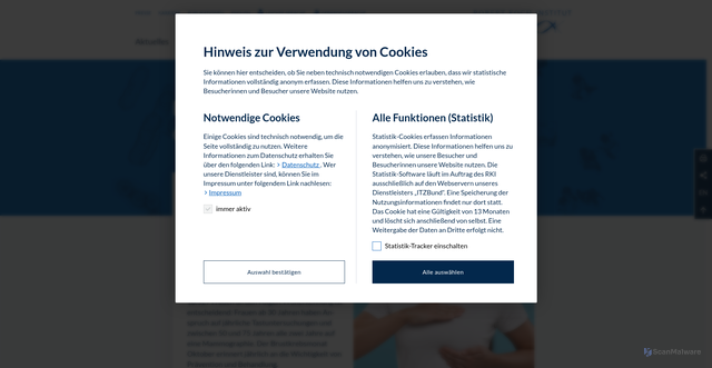 Security scan screenshot of https://www.rki.de/DE/Home/home_node.html