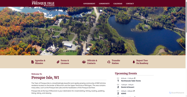 Security scan screenshot of https://presqueislewi.gov/