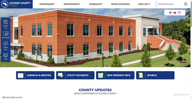 Security scan screenshot of https://oconeecountyga.gov/