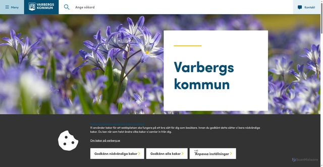 Security scan screenshot of http://www.varberg.se