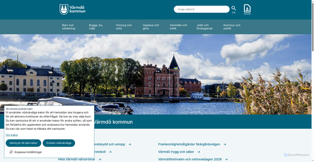 Security scan screenshot of http://www.varmdo.se