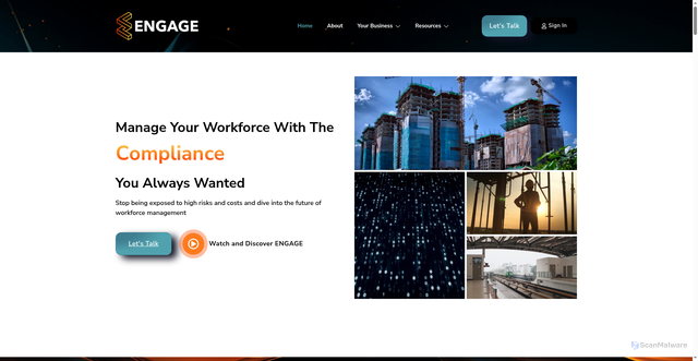 Security scan screenshot of https://engagetech.net