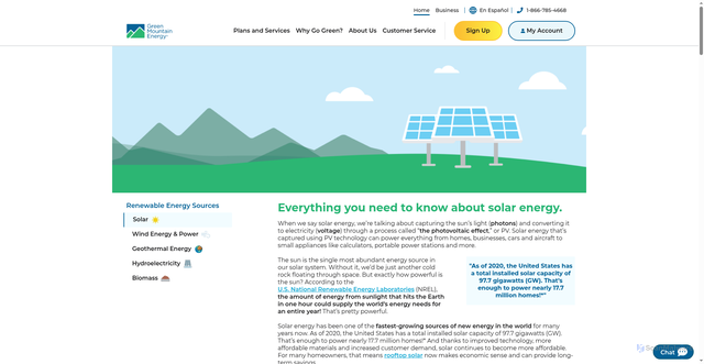Security scan screenshot of https://www.greenmountainenergy.com/en/why-renewable-energy/renewable-energy-101/solar