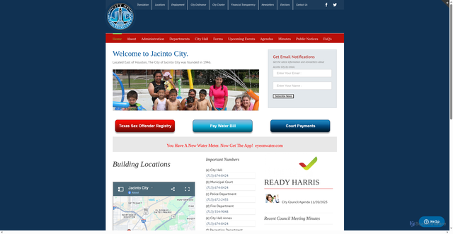 Security scan screenshot of https://www.jacintocity-tx.gov/