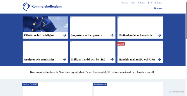 Security scan screenshot of https://www.kommerskollegium.se
