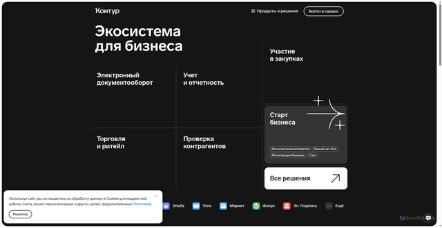 Security scan screenshot of https://kontur.ru