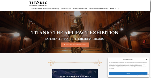 Security scan screenshot of https://titanicorlando.com/