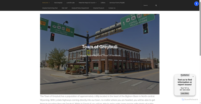 Security scan screenshot of https://townofgreybull.com/