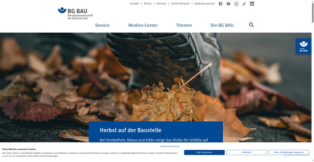 Security scan screenshot of https://www.bgbau.de/
