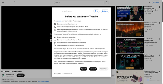 Security scan screenshot of https://www.youtube.com/watch?v=WvSVSbGo0wI&utm_source=newsletter.bytebytego.com&utm_medium=newsletter&utm_campaign=what-is-google-s-tpu&_bhlid=272bd1f0d7ce099af22c175d55f28b7944547346