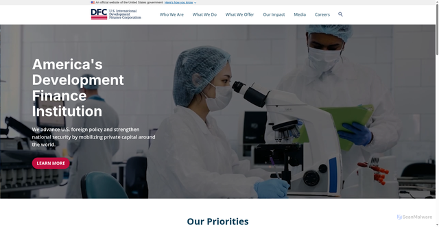 Security scan screenshot of https://www.dfc.gov/