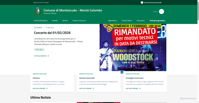 Security scan screenshot of https://comune.montescudo-montecolombo.rn.it/