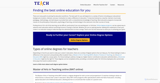 Security scan screenshot of https://teach.com/