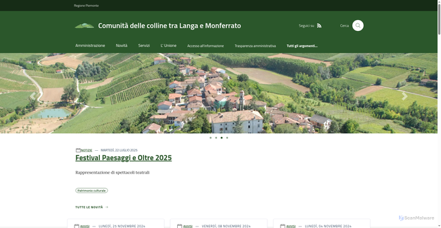 Security scan screenshot of https://www.langamonferrato.it/