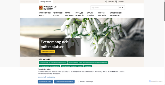 Security scan screenshot of http://www.vaggeryd.se