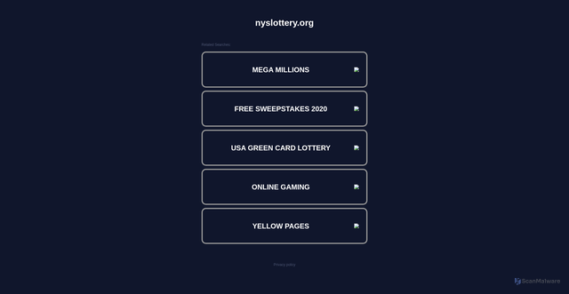 Security scan screenshot of https://nyslottery.org/