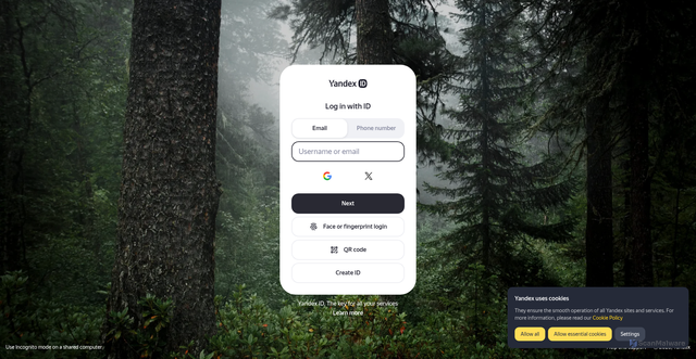 Security scan screenshot of https://passport.yandex.com