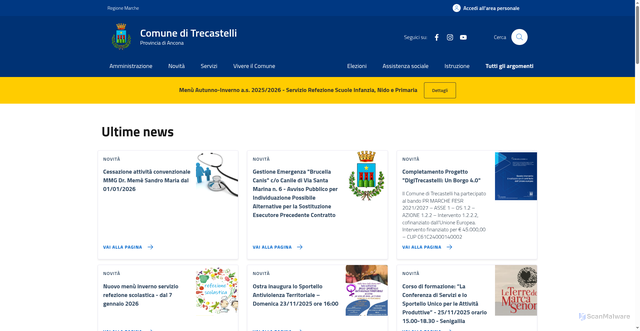 Security scan screenshot of https://www.comune.trecastelli.an.it/