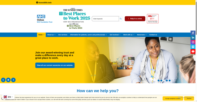 Security scan screenshot of https://oxleas.nhs.uk/