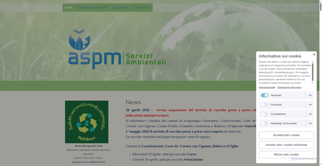 Security scan screenshot of https://www.aspmambientale.it/