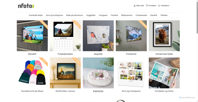 Security scan screenshot of https://nfoto.no/bilde-i-30x30cm-inkludert-ramme-ramme