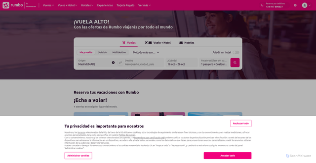 Security scan screenshot of https://rumbo.se