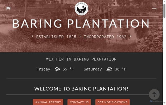 Security scan screenshot of https://baringplantation.gov/