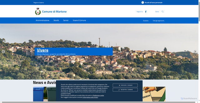 Security scan screenshot of https://www.comune.martone.rc.it