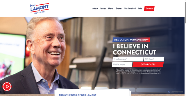 Security scan screenshot of https://www.nedlamont.com/