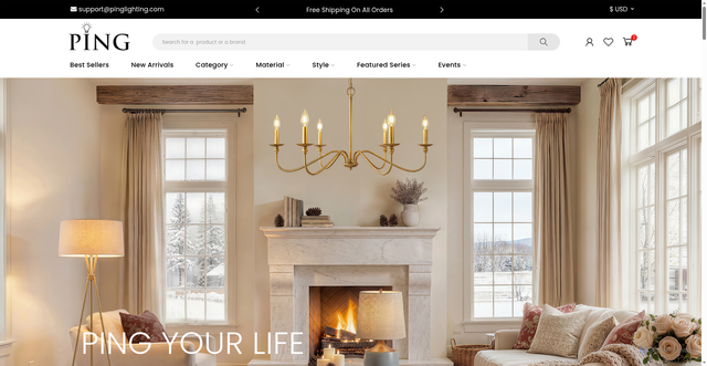 Security scan screenshot of https://www.pinglighting.com