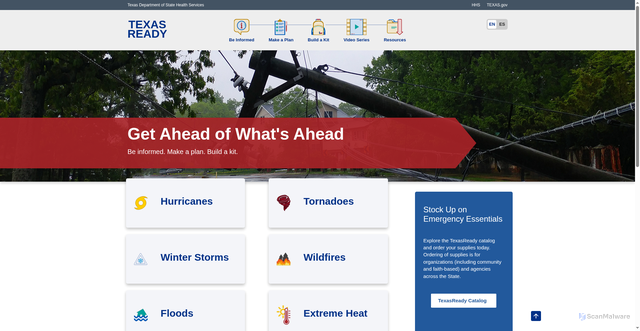 Security scan screenshot of https://texasready.gov/