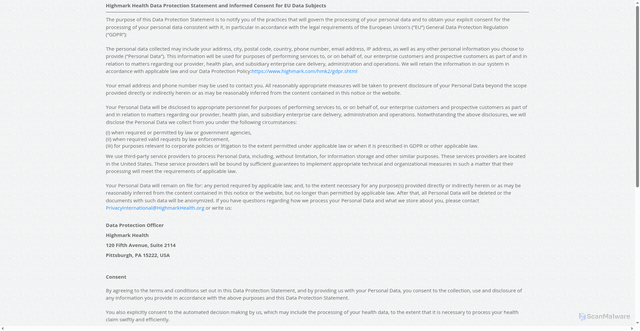 Security scan screenshot of https://www.highmarkbcbs.com