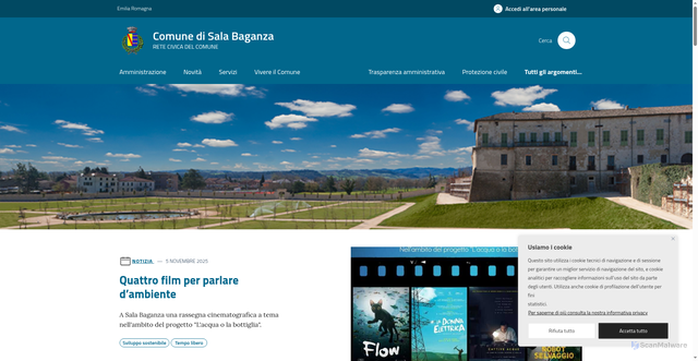 Security scan screenshot of https://www.comune.sala-baganza.pr.it/