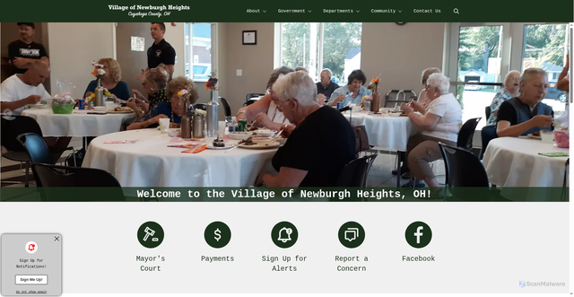 Security scan screenshot of https://newburgh-oh.gov/