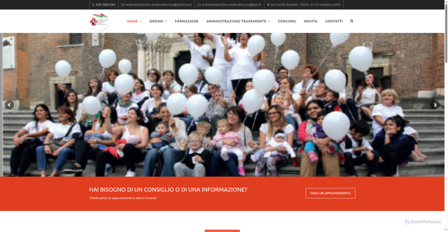 Security scan screenshot of https://www.ordineostetrichemodenaferrara.it/