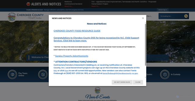 Security scan screenshot of https://www.cherokeecounty-nc.gov/